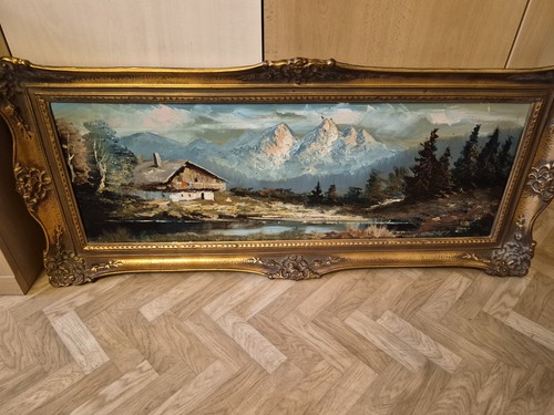 Gemälde alpenlandschaft mit - gemälde,
