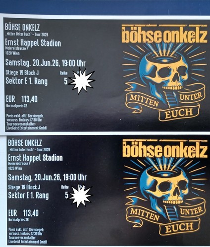 Böhse onkelz tickets - 2x,