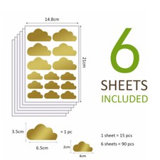 90 glitzernde Wolken Aufkleber DIY Wandtattoo Sticker Tattoo Deko