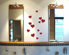 Herzen Wandtattoo Set gefüllt