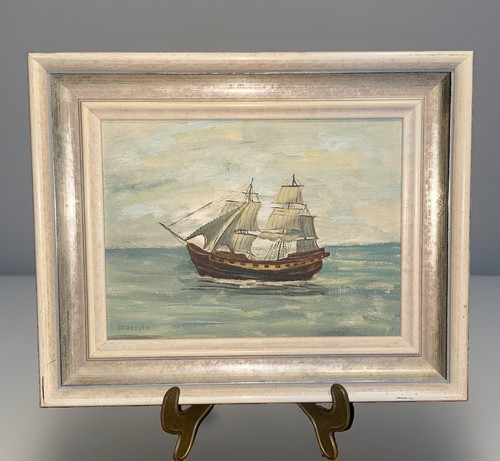 Vintage maritimes ölgemälde - vintage,