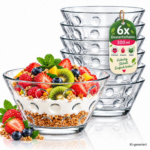 Dessertschalen glas 300ml - 6x,