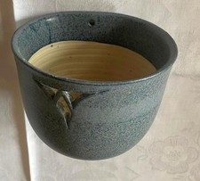 TOP sehr schöner Keramik Hängetopf Wandtopf blau  handgefertigt