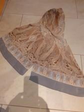 Einfacher Seidenschal "BASLER"  Paisley-Muster (Creme Braun Grau) gebraucht