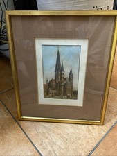 Alter Stich vom Bonner  Münster - gerahmt mit Passepartout