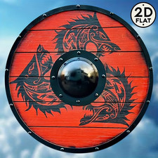 Wikinger Schild rot Wolf