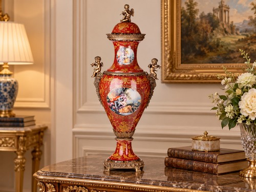 Große prunkvase aus porzellan - große,