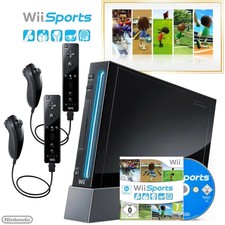 Nintendo Wii Konsole Set in schwarz ✅ Gereinigt & Getestet - Wii Sports inkl. 🎳