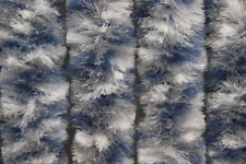 Flauschvorhang Türvorhang 100x200cm Fliegenschutz Chenille grau-blau Explorer