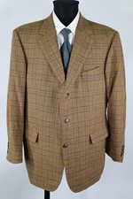 Eduard Dressler braun-bunt-kariertes Sakko Gr.26/L Schurwolle Kaschmir Top Zust.