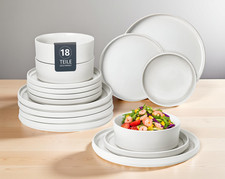 Kombiservice Loik 18 tlg Steinzeug reactive white Geschirr Tafelservice