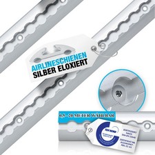 Airlineschiene halbrunde Form 0,5 - 20 Meter TÜV geprüft Aluminium Zurrschiene