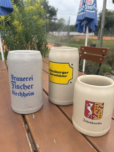 Steingut bierkrug set - 3x,