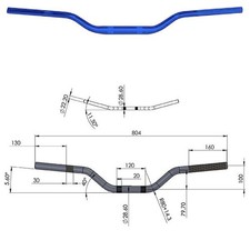 Lenker Aluminium 28,6mm blau