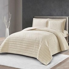 Tagesdecke Set Hale Überwurf Decke 3-Teilig 240x250 cm , atmungsaktiv 2-Personen