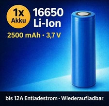 1x Akkuzelle 3,7V 16650 2500