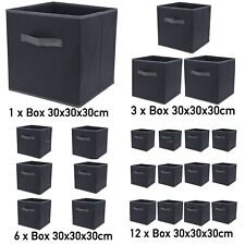 Aufbewahrungsbox 30x30x30 cm grau Faltbox Einschubbox Stoff Box Regalbox