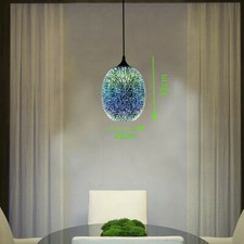 3D Bunt Glas Ovaler Feuerwerks Kronleuchte Pendelleuchte Hängelampe Decken Licht