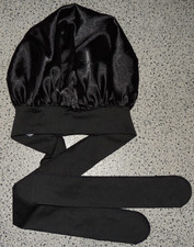 Haarmütze Nacht Schlafmütze Duschhut Schwarz wie Satin Bonnet Queen