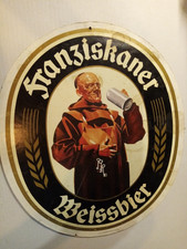 Franziskaner Weissbier -ein original Bier Werbeschild aus Pappe  37x32 cm