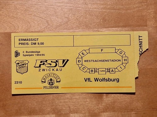 Sammlerticket fsv zwickau vfl - sammlerticket,