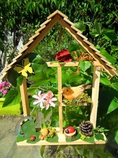 Türkranz Türdekoration Wanddekoration Haus Holz Vogel Fliegenpilz Gießkanne