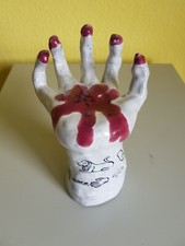 Keramik Hand Kralle Pentagramm Hieroglyphen Plastik