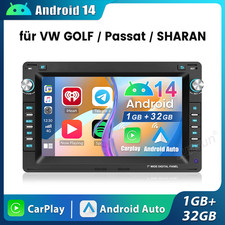 1+32G Android 14 Autoradio Carplay GPS Navi Für VW Polo 9N Golf 4 Passat B5 T5