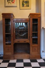Vitrine, Jugendstil, kleiner Vitrinenschrank,  antik, Glasschrank um 1900