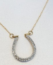 Collier 375 Gelbgold mit Hufeisen Diamanten weiß Ä998