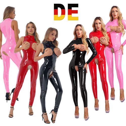 Damen wetlook bodysuit - de,