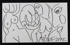 Zeichnung Skizze Gemälde Miklos Nemeth Ungarn Frau Akt Frauen 24,5 x 40 cm