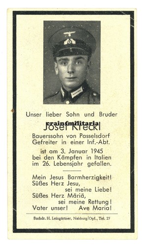 Orig sterbebild grenadier - sterbebild,