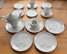 Bareuther Waldsassen Bavaria Kaffeeservice 15-teilig, Vintage Porzellan Goldrand