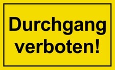 ⭐ Schild - Durchgang verboten - 250x150 Kunststoff (Zugang Zutritt Betreten)