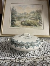 Antike Suppenterrine Frankreich Steingut 18. Jahrhundert