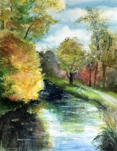 Aquarell original landschaft - aquarell,