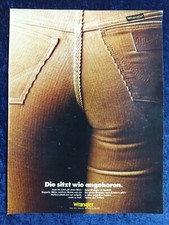 Wrangler Cord Jeans, originale Werbung aus 1978