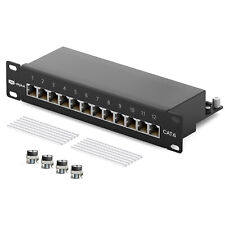 Cat6 Patchpanel 10 Zoll 12 Port Patchfeld RJ45 1-GB Server LAN Cat 6 geschirmt