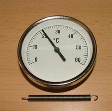 Anlegethermometer Ø 63mm / 0°C bis 60°C ideal für Fußbodenheizung usw.(378#
