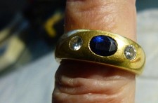 Herrenring Saphirring, 750