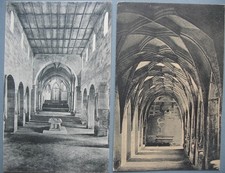 2 alte Postkarten aus LORCH Hessen Klosterkirche Innenansicht Kreuzgang um 1910