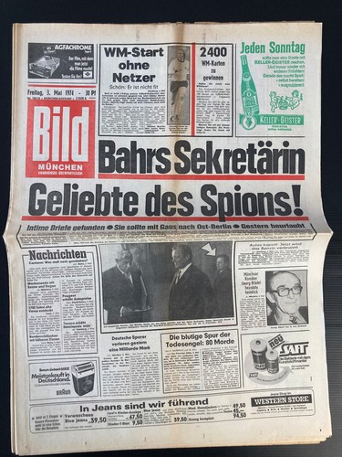 Bild zeitung vom 1974 roy - 3.5.1974,