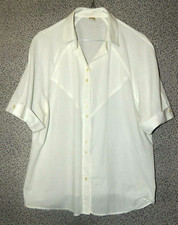 Damen Bluse Kurzarm Weiß