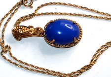 LAPISLAZULI-ANHÄNGER;925erSTERLINGSILBER;VERGOLD;3,5x1,5cm,KETTE925,VERGOLD 45cm