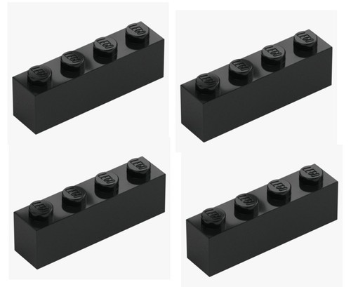 Lego stein 1x4 schwarz - lego®, 4x