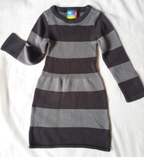 Topolino Kleid Feinstrick Gr.104 Blockstreifen - 2 Grautöne TOP