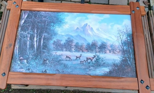 öldruck hirsche rotwild auf - rotwild,
