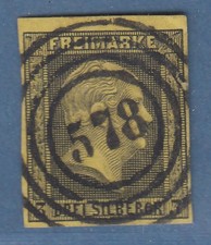 Altdeutschland Preußen Mi-Nr. 4a mit zentr. Nummernstempel 578 Hamburg 