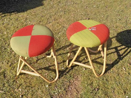 Bambus rattan hocker - x,